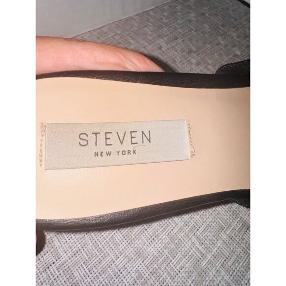 Steven New York Valdez Knit Black Textured Mule Flats 9 Classic Money Minimalist - Picture 5 of 10